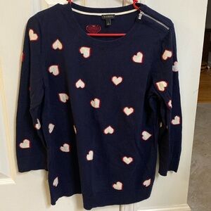 Valentine sweater. Zipper on shoulder